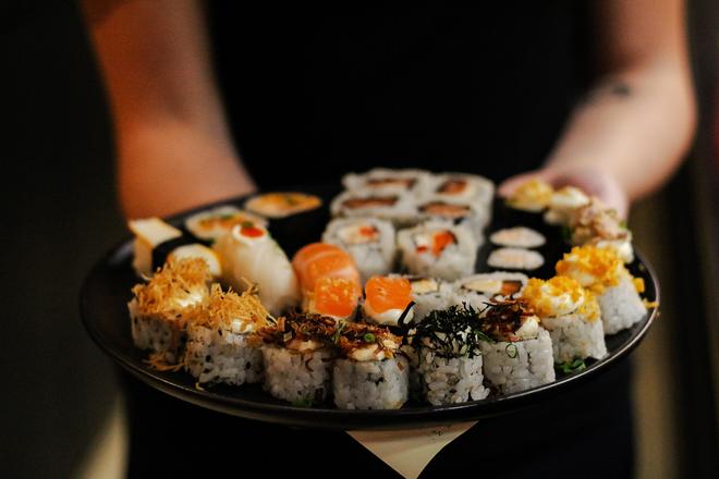 Traditional Japanese delicacy sushi.