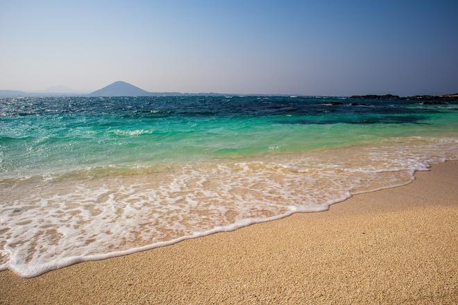 Beach on Jeju island in South Korea.