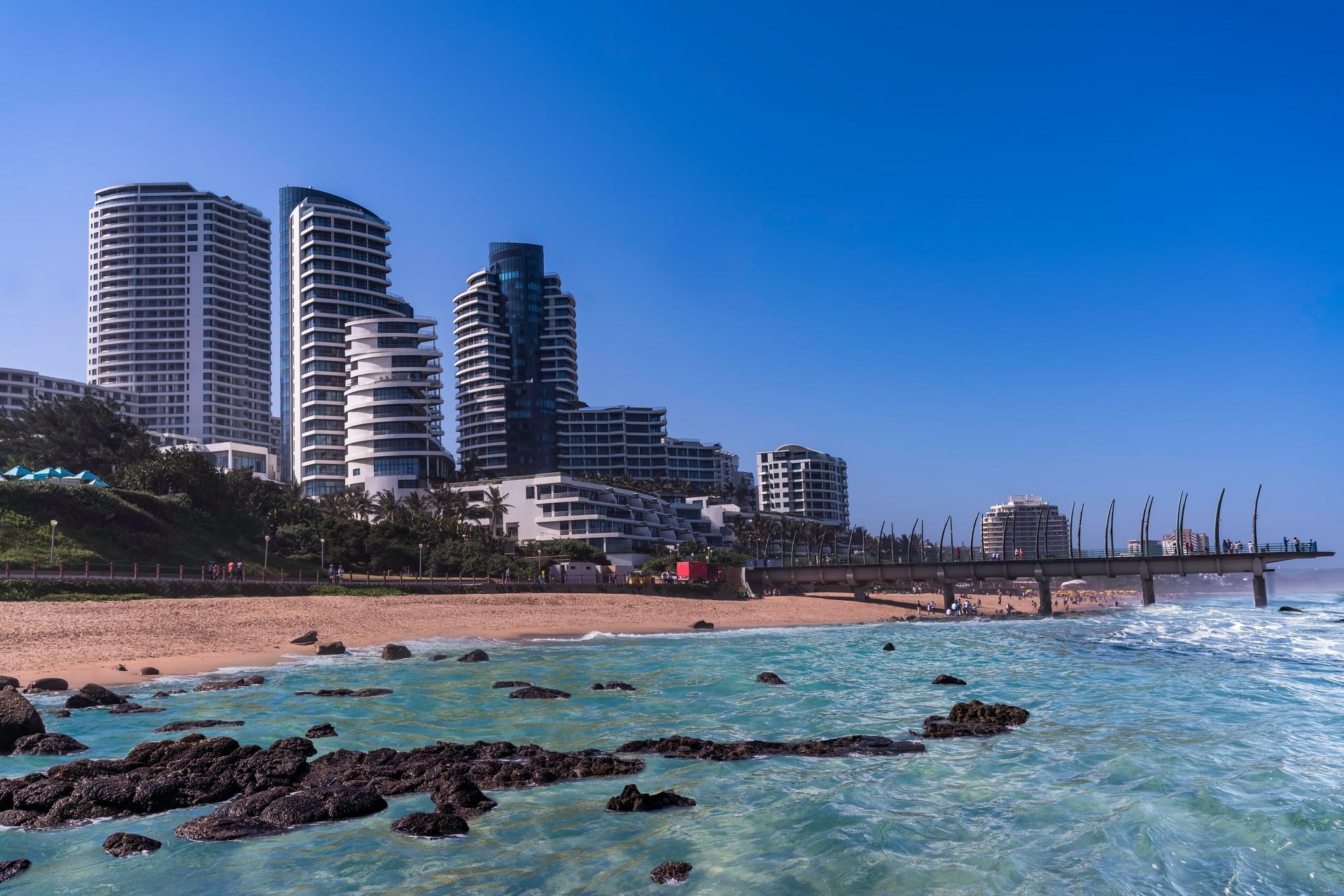 Architecture in Umhlanga with nice weather and blue sky