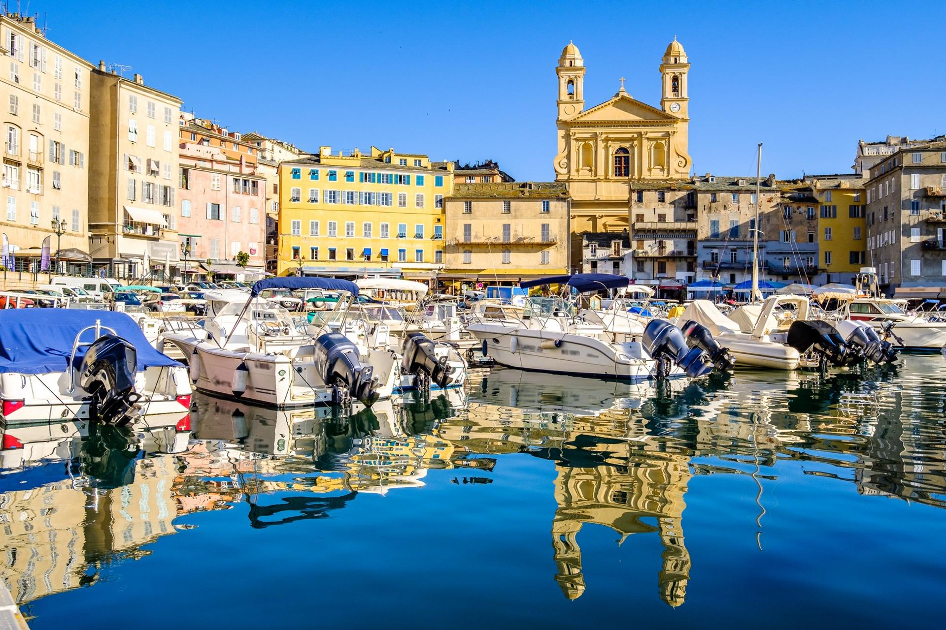 Port in Bastia on a sunny day