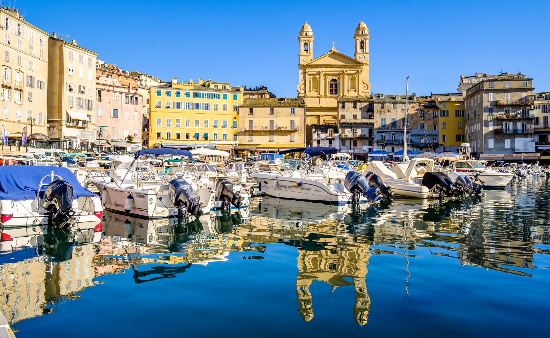 Port in Bastia on a sunny day