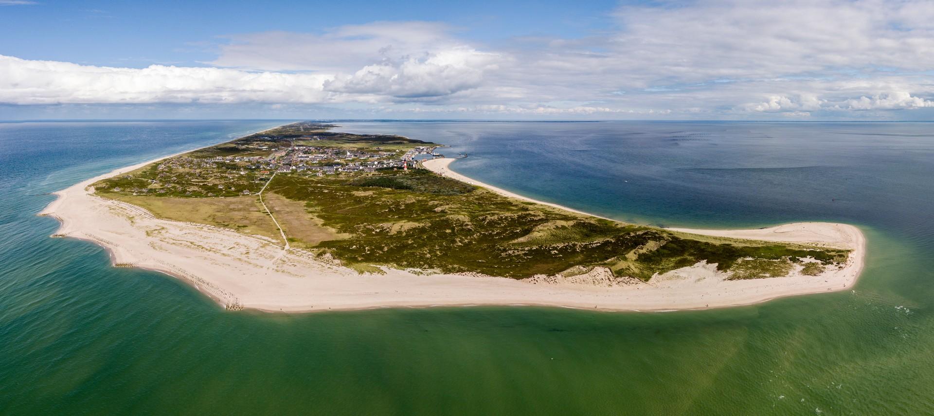 Beach in Sylt in sunny weather with few clouds