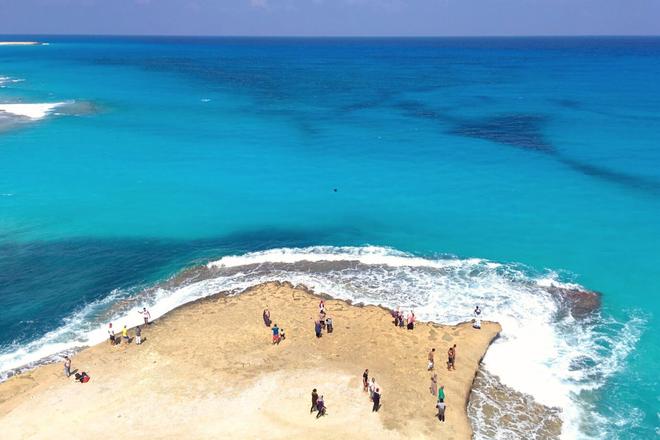 View of the cliff and the sea in Marsa Matrouh.