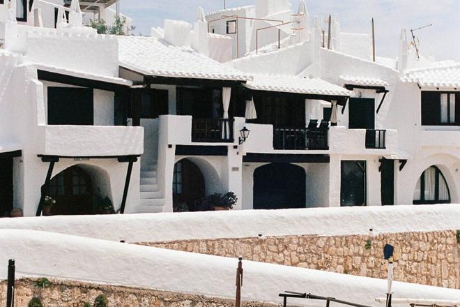 Romantic white houses in Binibeca, Menorca
