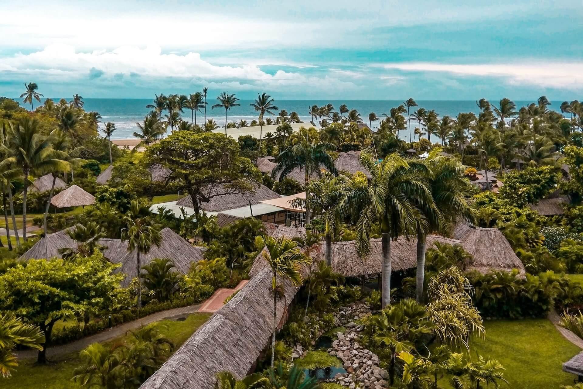 View of resorts and nature in Fiji