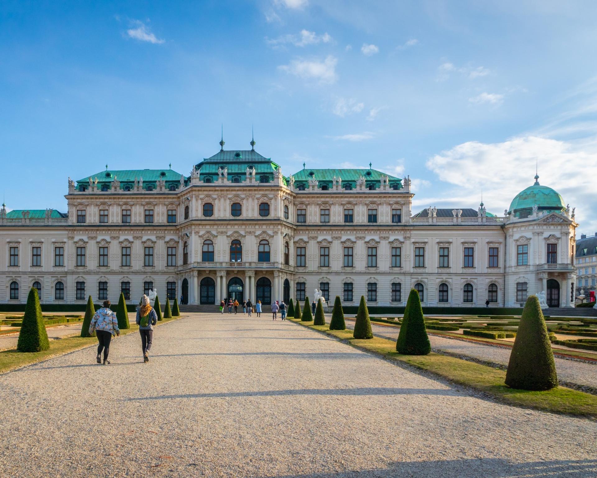 Architecture in Vienna in sunny weather with few clouds