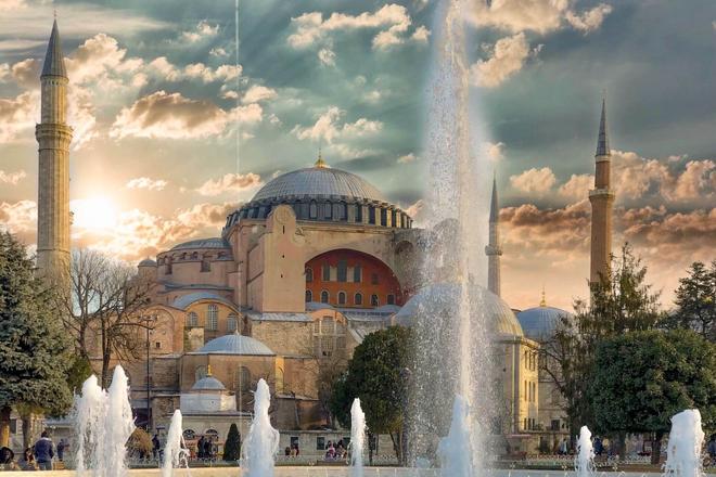 View of the Hagia Sophia Mosque in Istanbul