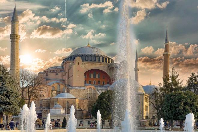 View of the Hagia Sophia Mosque in Istanbul