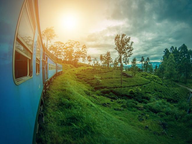 view of Sri Lanka landscape from the train