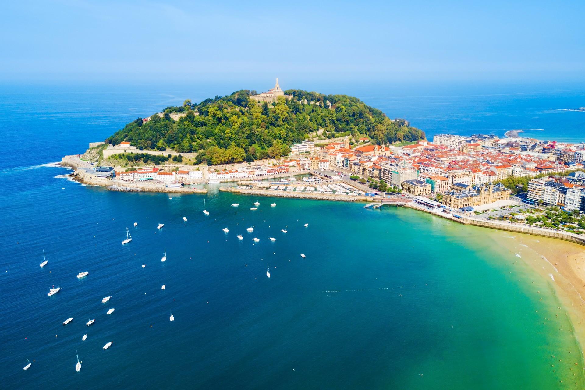 San Sebastián with nice weather and blue sky