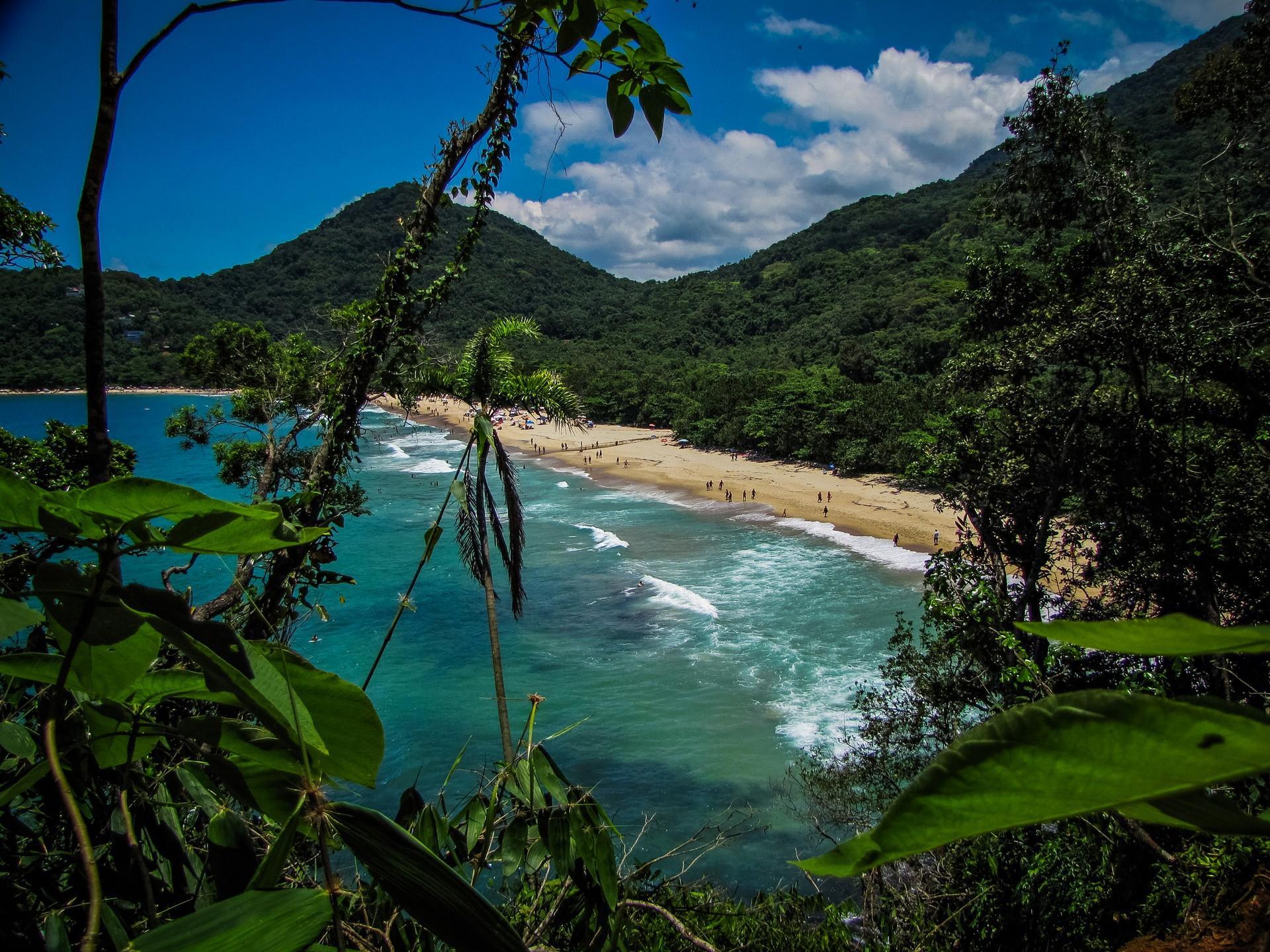 Location near Ubatuba on a sunny day with some clouds