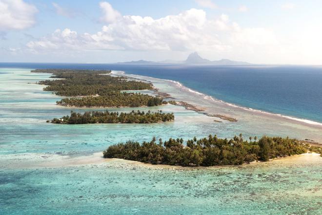 View of small atolls in Tahiti