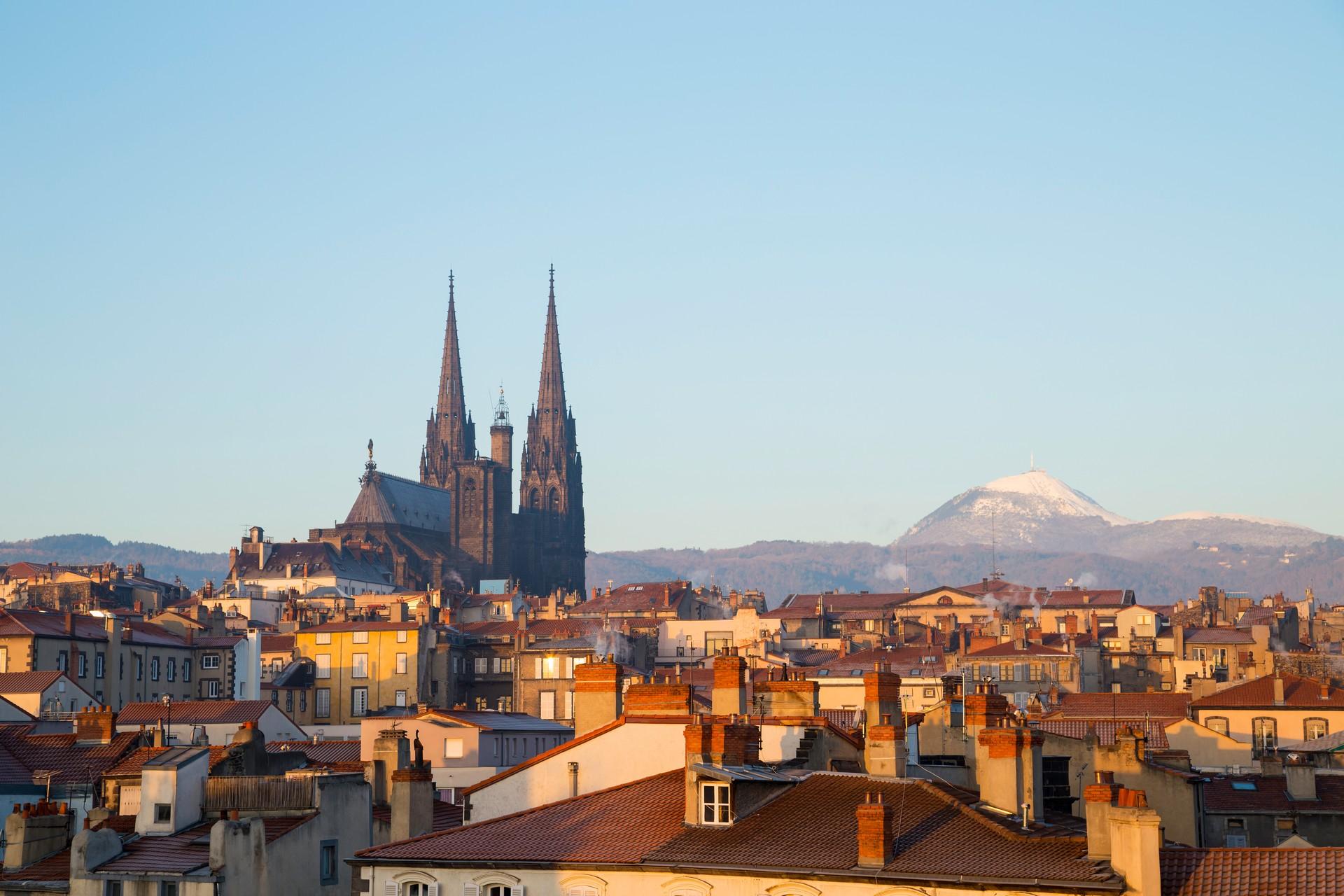 Architecture in Clermont-Ferrand on a clear sky day