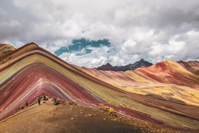 View of the colorful Rainbow Mountain in Peru