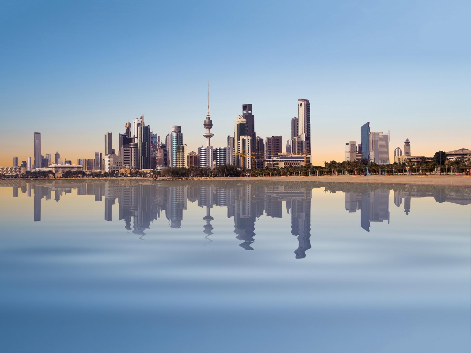 Architecture in Kuwait with nice weather and blue sky