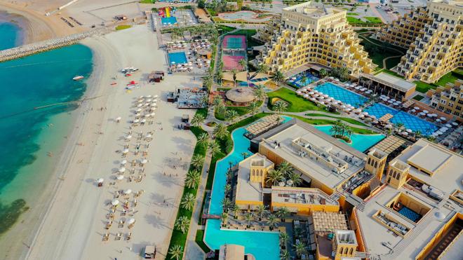 Ras al Khaimah, United Arab Emirates: holiday resort from above.

