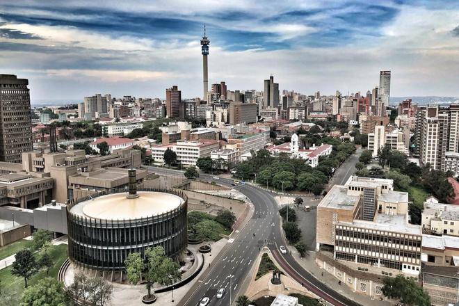 View of the South African city Johannesburg