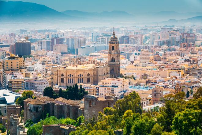 The spanish city of Málaga in andalusia from above.