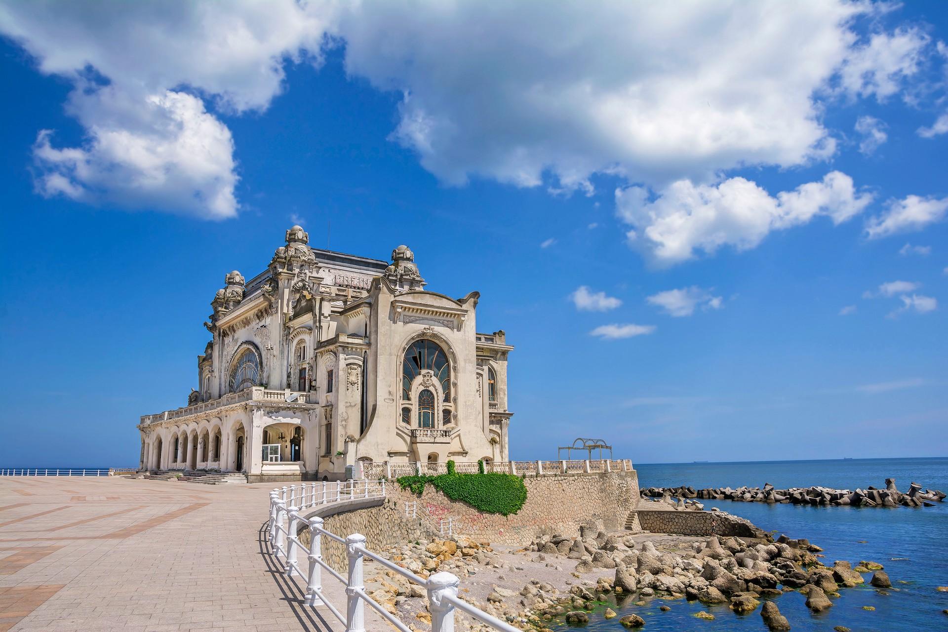 Architecture in Constanta in partly cloudy weather