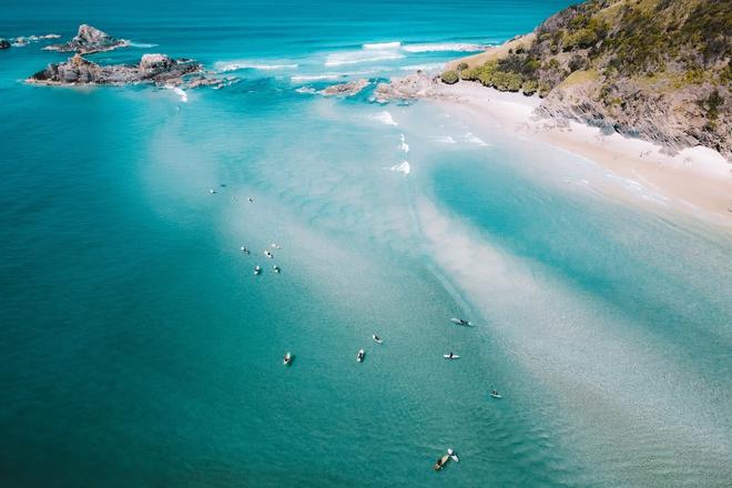 Byron bay and a mountain in Australia