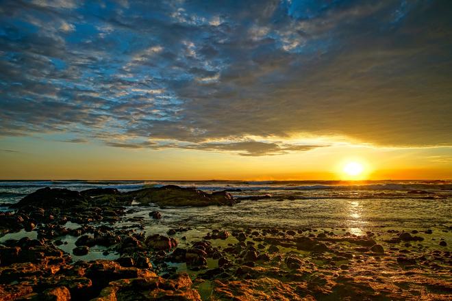 Sunset over the sea in Costa Rica.