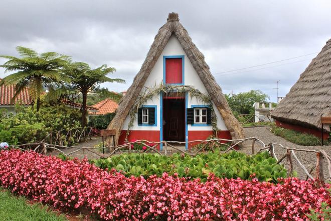 Madeira house with flowers