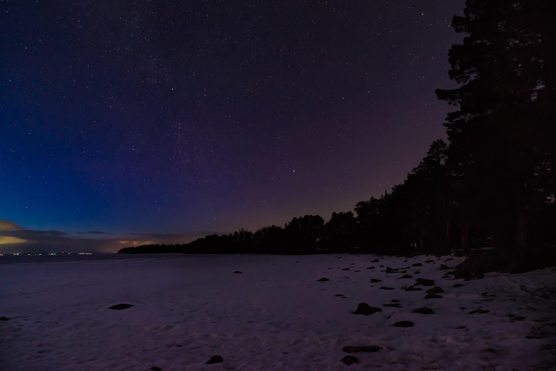 Location near Östersund in the night