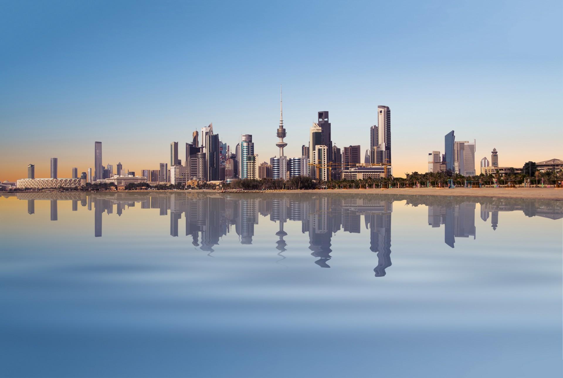 Architecture in Kuwait with nice weather and blue sky