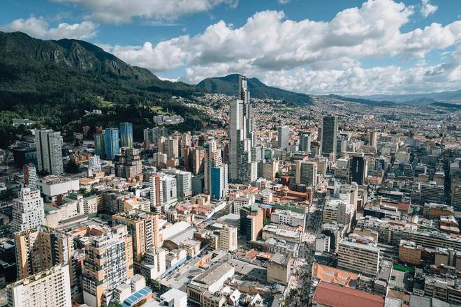 An aerial view of the capital city of Colombia, Bogotá