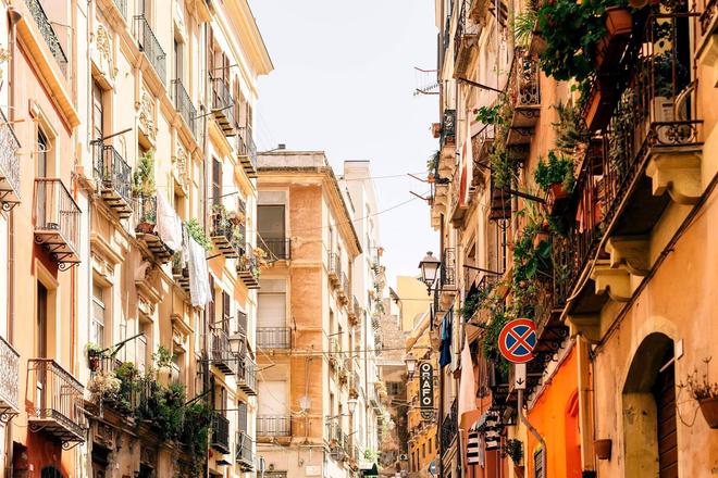 View of the historical city of Cagliari in Sardinia