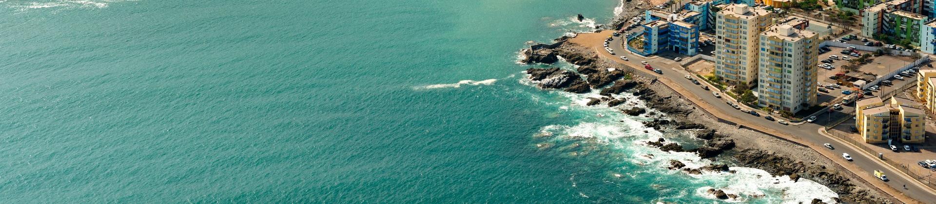 Aerial view of port in Iquique