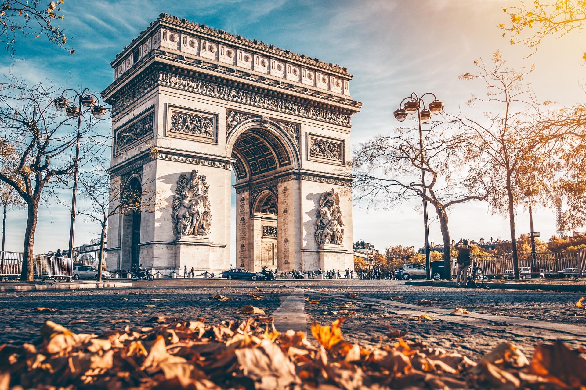 Architecture in Paris in partly cloudy weather