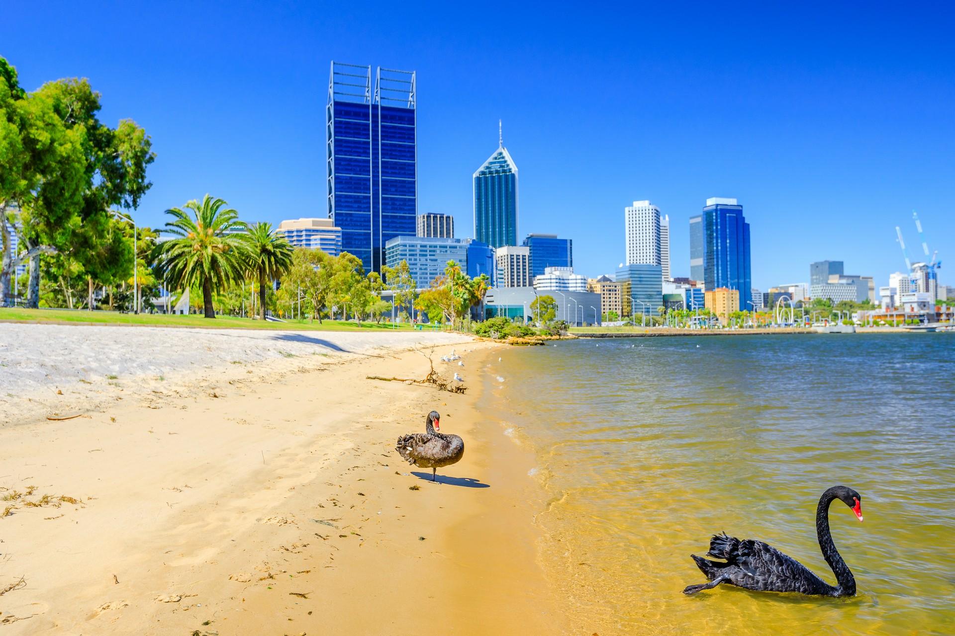 Perth with nice weather and blue sky