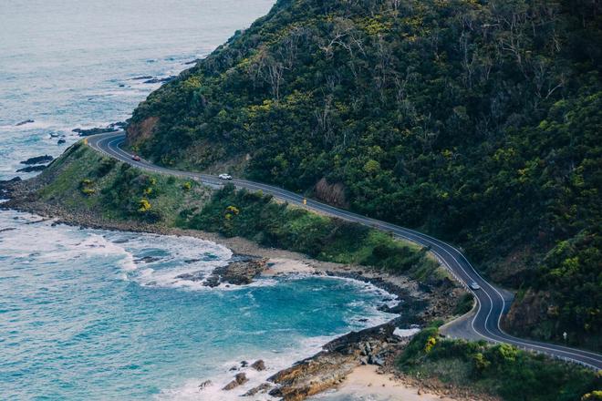 Great Ocean Road surrounded by the sea