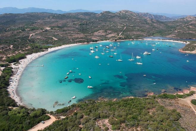 View of a beach in Bonifacio, Corsica