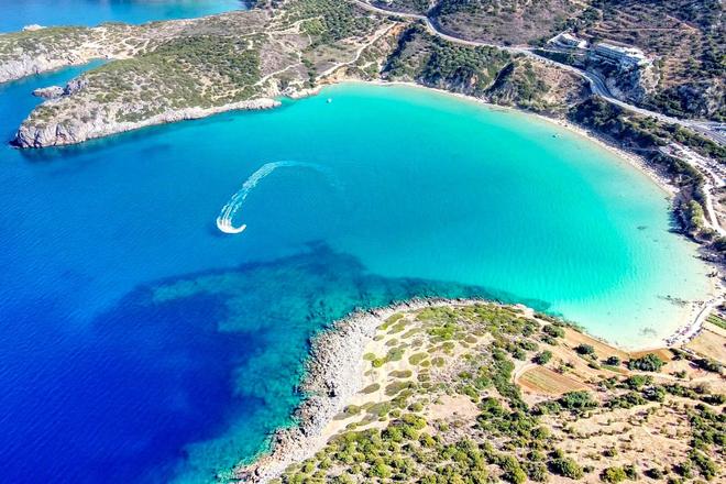 An aerial view of the island of Crete in Greece