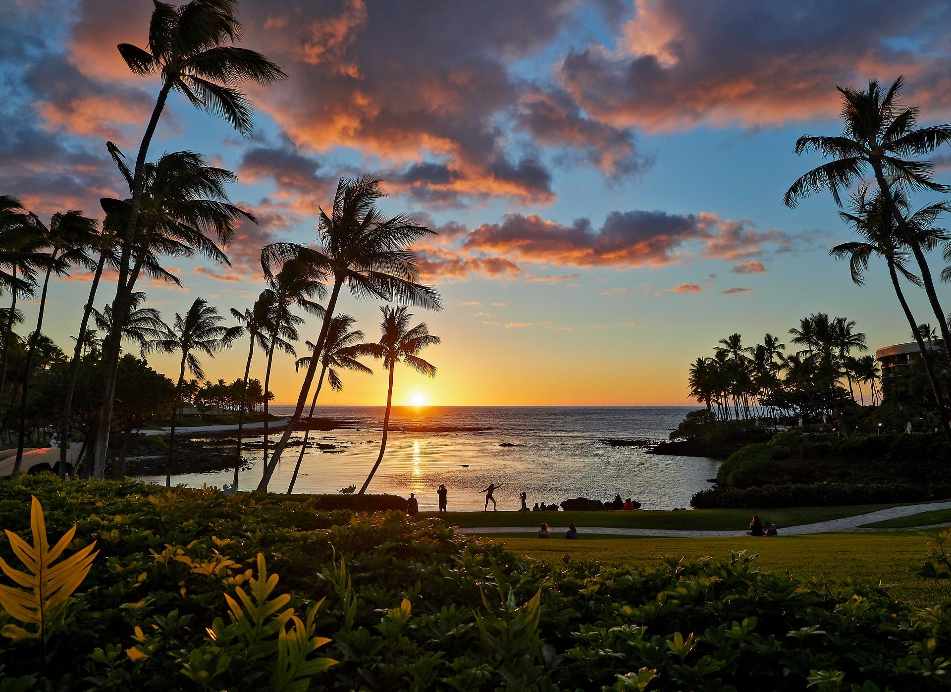 Waikoloa at sunset time