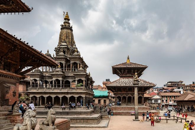 View of two Nepalese temples.