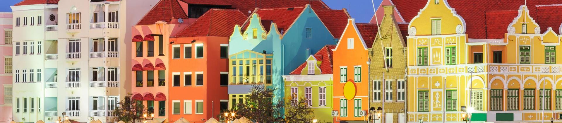 Architecture in Willemstad at dawn