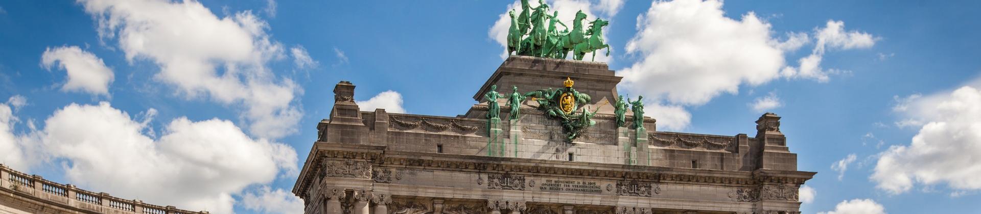 Architecture in Brussels on a sunny day with some clouds